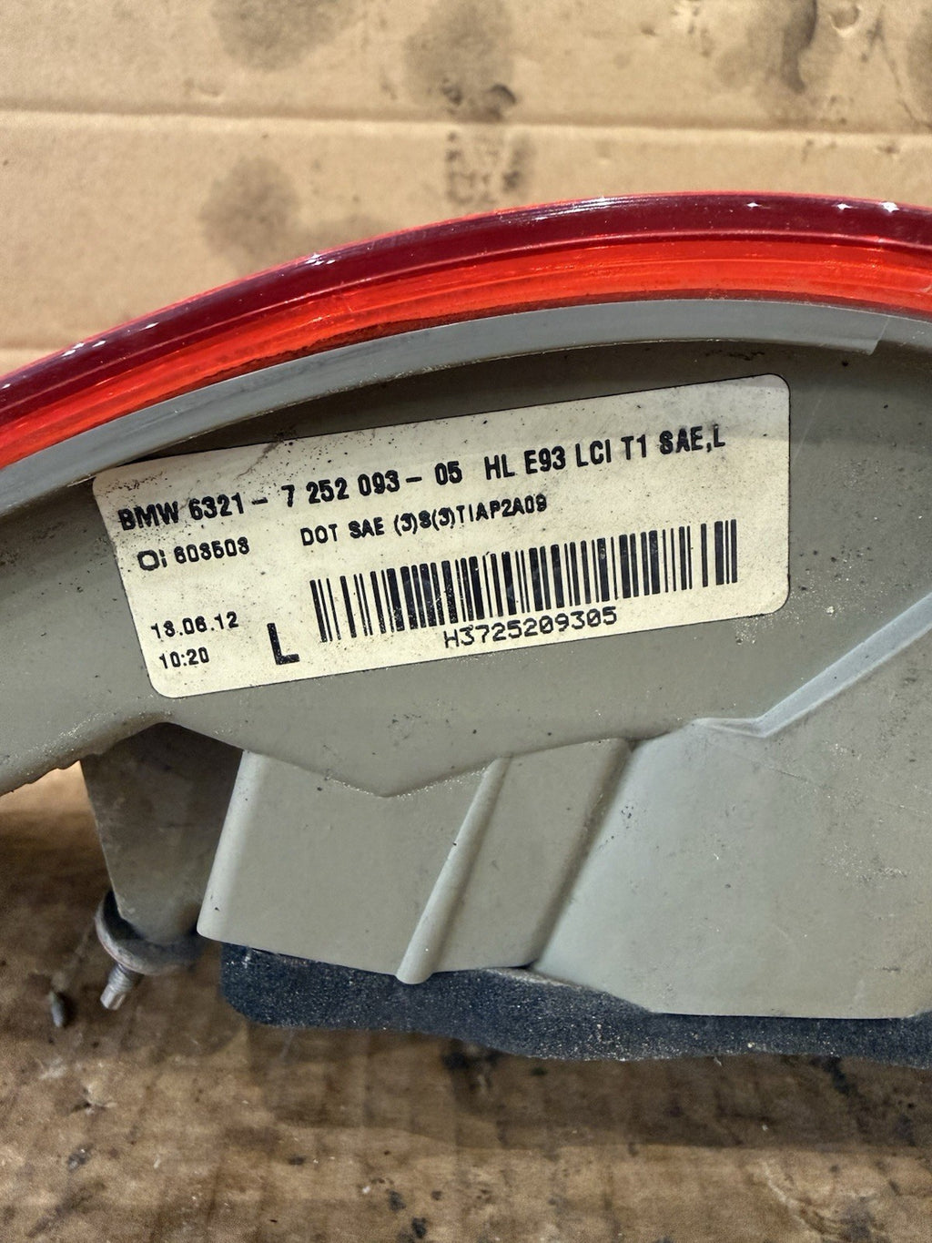 11-13 BMW E93 335 M3 LCI M Sport Rear Driver Tail Light