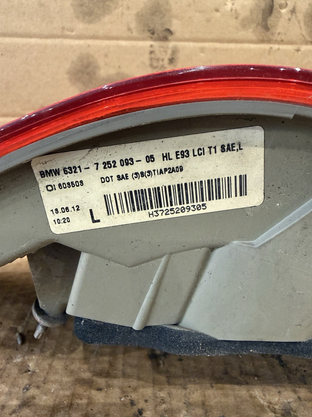 11-13 BMW E93 335 M3 LCI M Sport Rear Driver Tail Light